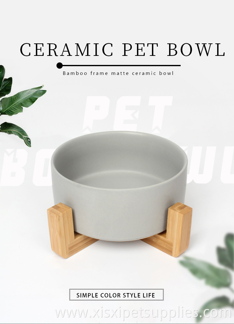 Factory Wholesale Ceramic Pet Cat Dog Food Bowl With Stand
